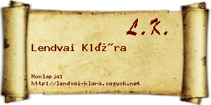 Lendvai Klára névjegykártya