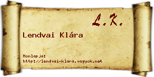 Lendvai Klára névjegykártya