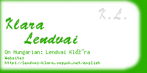 klara lendvai business card